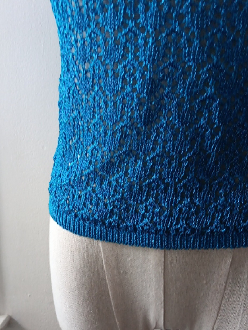 Guess Bright Blue Crochet Halter Tank - Picture 7 of 8